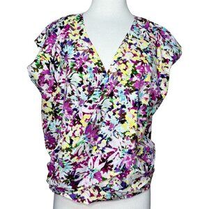 Cabi Eden Floral Wrap Blouse Size Medium